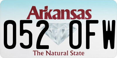 AR license plate 052OFW