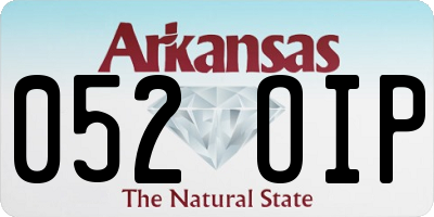 AR license plate 052OIP
