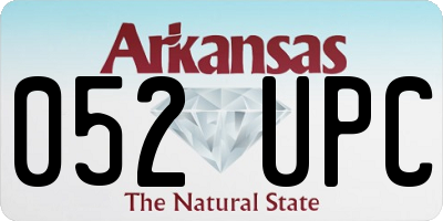 AR license plate 052UPC