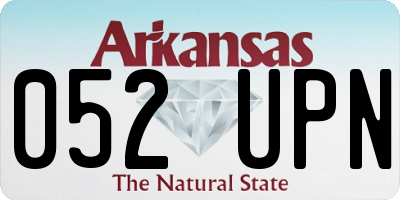 AR license plate 052UPN