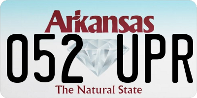 AR license plate 052UPR