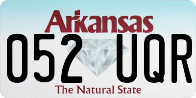 AR license plate 052UQR