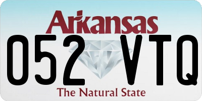 AR license plate 052VTQ