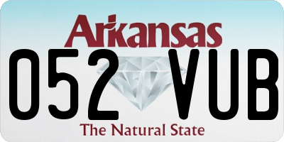 AR license plate 052VUB