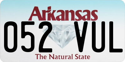 AR license plate 052VUL