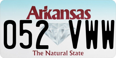 AR license plate 052VWW