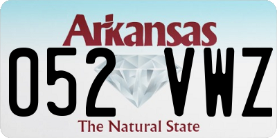 AR license plate 052VWZ