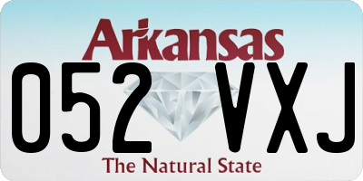 AR license plate 052VXJ