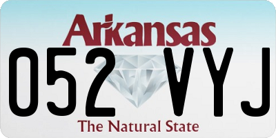 AR license plate 052VYJ