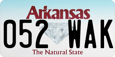AR license plate 052WAK