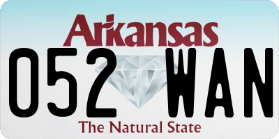 AR license plate 052WAN