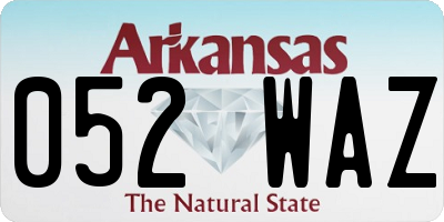 AR license plate 052WAZ