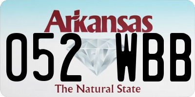 AR license plate 052WBB