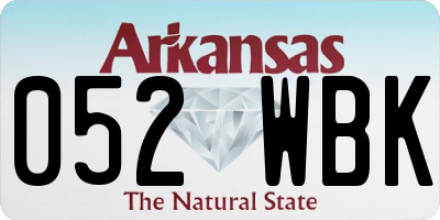 AR license plate 052WBK