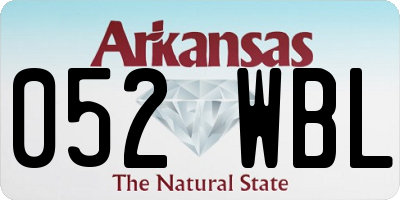 AR license plate 052WBL