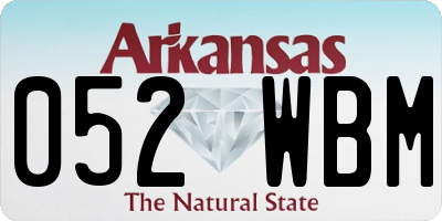 AR license plate 052WBM