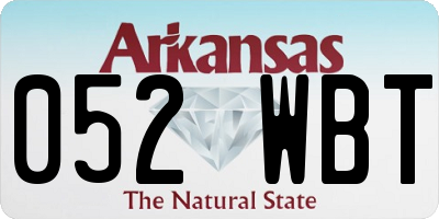 AR license plate 052WBT
