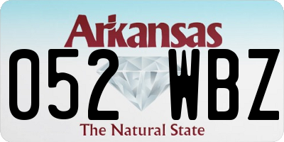 AR license plate 052WBZ