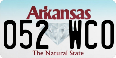 AR license plate 052WCO