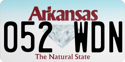 AR license plate 052WDN