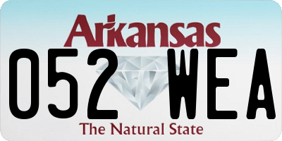 AR license plate 052WEA