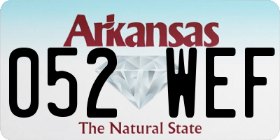 AR license plate 052WEF