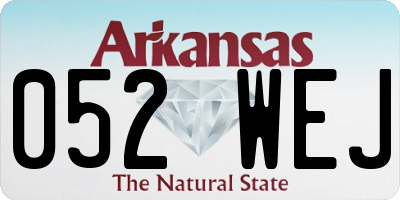 AR license plate 052WEJ