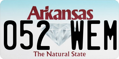 AR license plate 052WEM