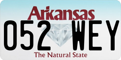 AR license plate 052WEY