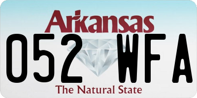 AR license plate 052WFA