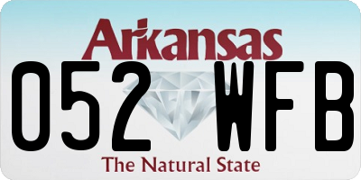 AR license plate 052WFB