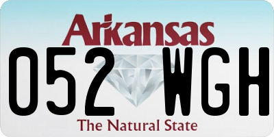 AR license plate 052WGH