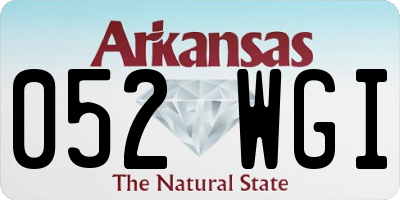 AR license plate 052WGI