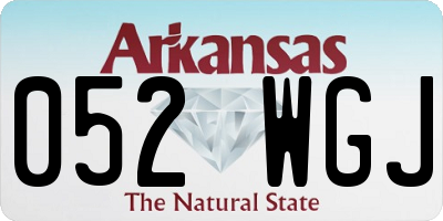 AR license plate 052WGJ