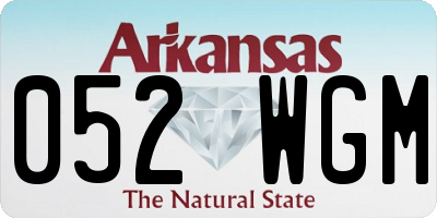 AR license plate 052WGM