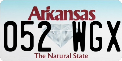 AR license plate 052WGX