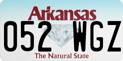 AR license plate 052WGZ
