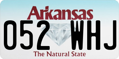 AR license plate 052WHJ