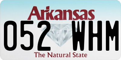 AR license plate 052WHM