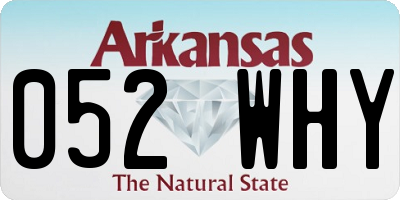 AR license plate 052WHY