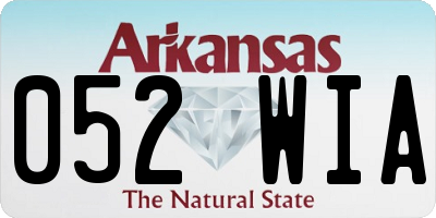 AR license plate 052WIA