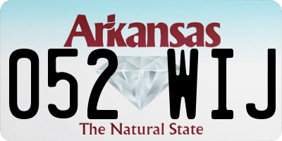 AR license plate 052WIJ