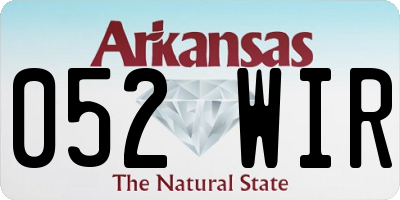 AR license plate 052WIR