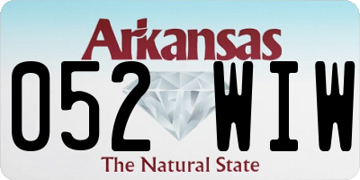 AR license plate 052WIW