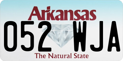 AR license plate 052WJA
