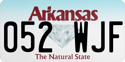 AR license plate 052WJF