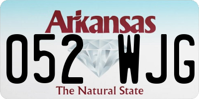 AR license plate 052WJG