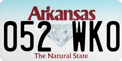 AR license plate 052WKO
