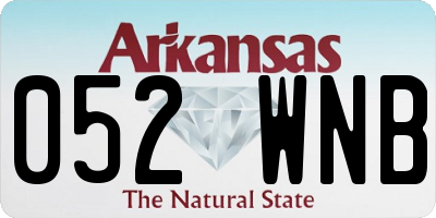 AR license plate 052WNB