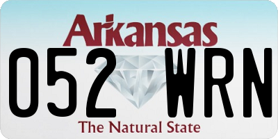 AR license plate 052WRN